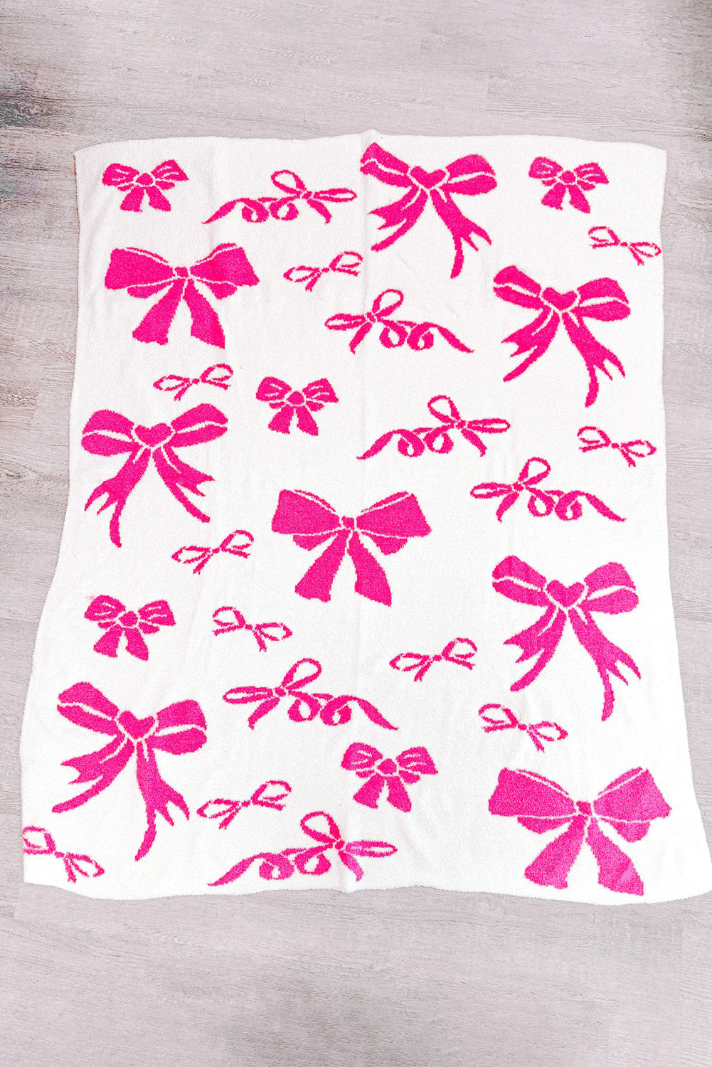 Pink Bow Printed Cozy Soft Throw Blanket